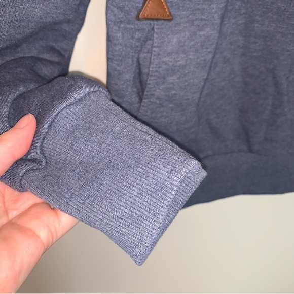 Naketano Blue and Brown Hoodie Side 1/2 Zip M - Picture 7 of 8